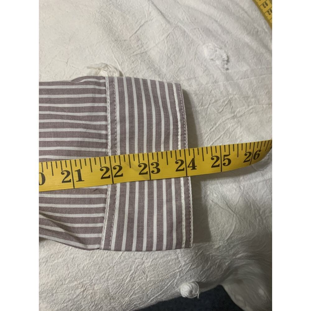 NWT Express Boyfriend Women's Long Sleeve Button Up Striped Embroidered Shirt L - Picture 5 of 8